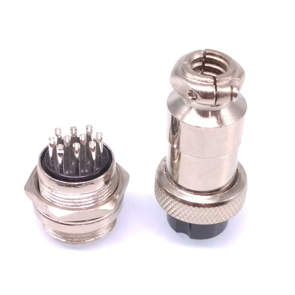 1Set GX20 10Pin 20mm Panel Mounting Metal Aviation Connector Plug + Socket