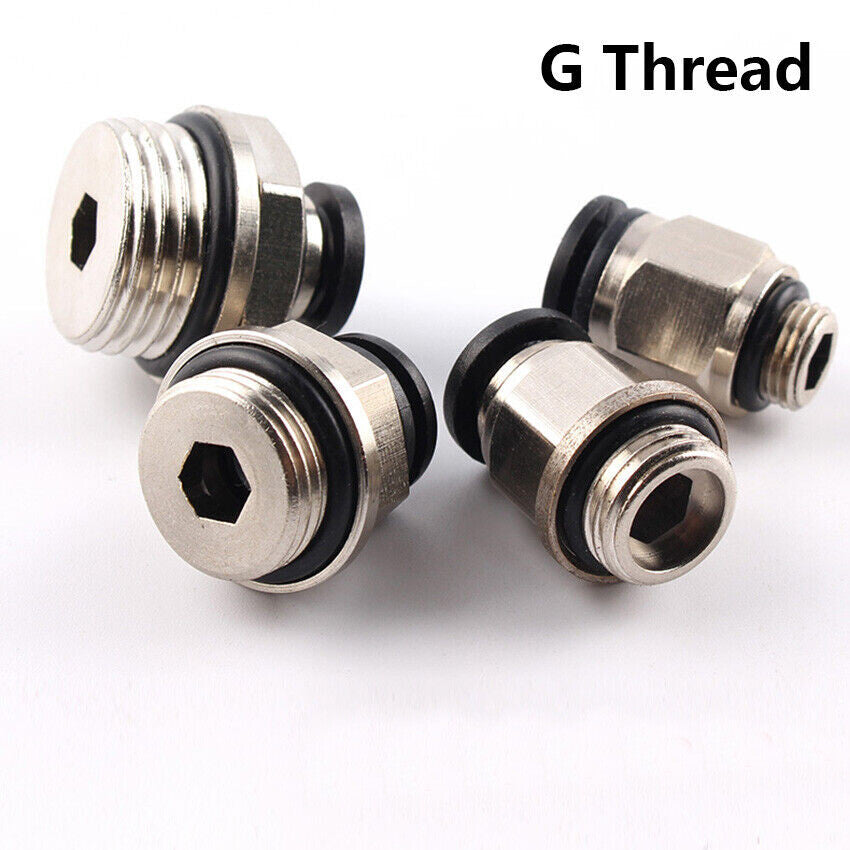 10xMale Thread x Push-in Fittings Pneumatic Hose Tube Straight Adapter 4mmxG1/8"