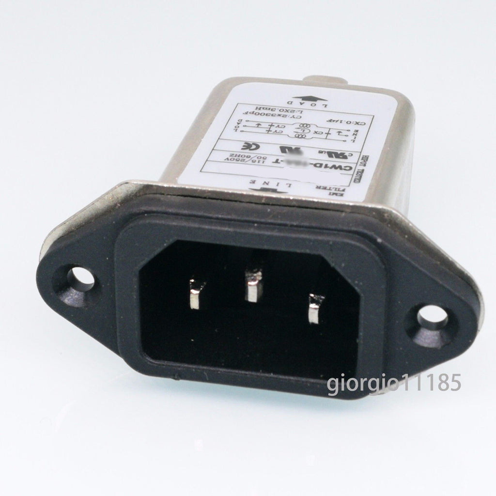 US Stock Solder Lug Terminals IEC 320 C14 Power Socket EMI Filter 115/250V 6A