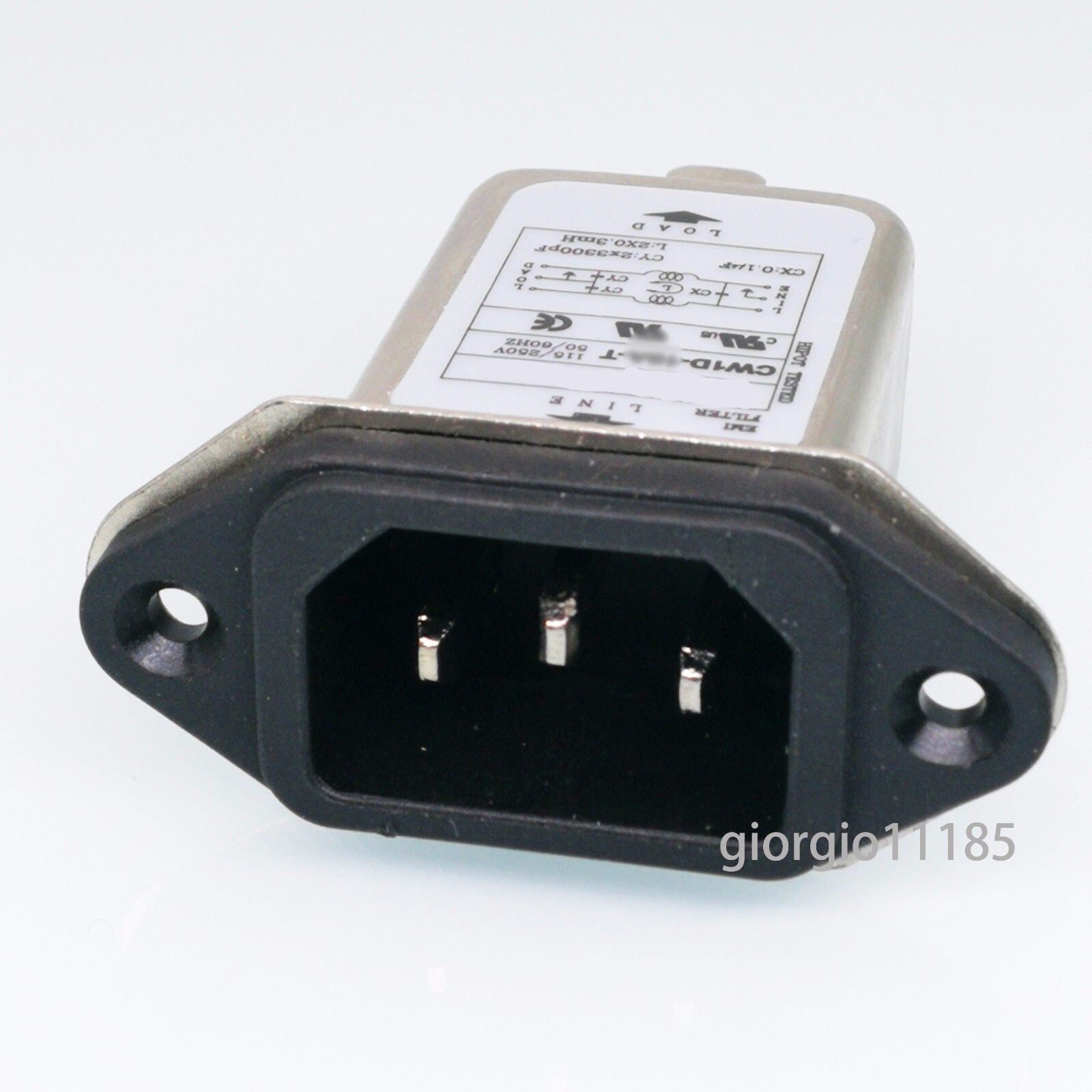 US Stock Solder Lug Terminals IEC 320 C14 Power Socket EMI Filter 115/250V 6A