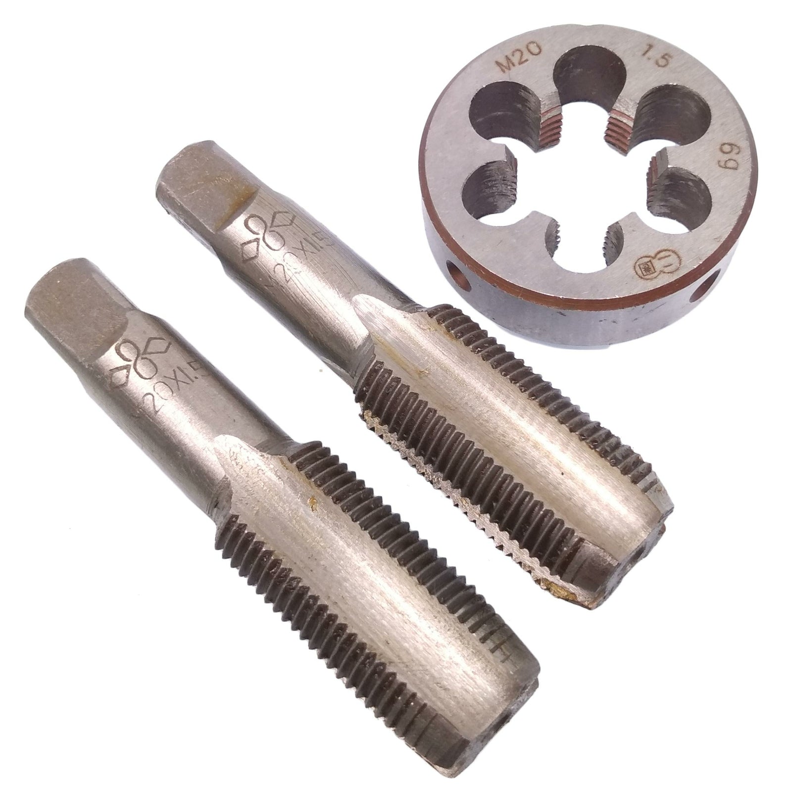 HSS M20 x 1.5mm Taper & Plug Tap & M20 x 1.5mm Die Metric Thread Right Hand