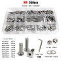 360pcs M4 Hexagon Hex Socket Ultra Thin Head Screw Bolt Set 304SS