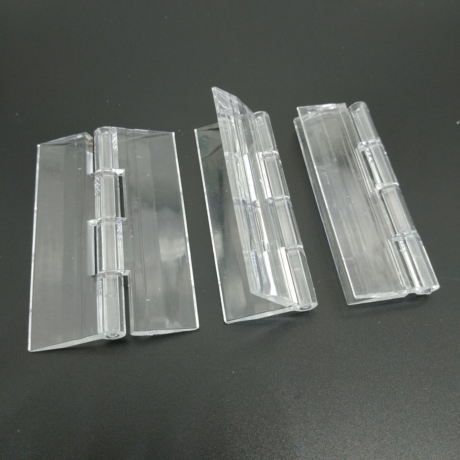 US Stock 12pcs Clear PMMA Acrylic Plastic Folding PMMA Hinge 65 x 42mm
