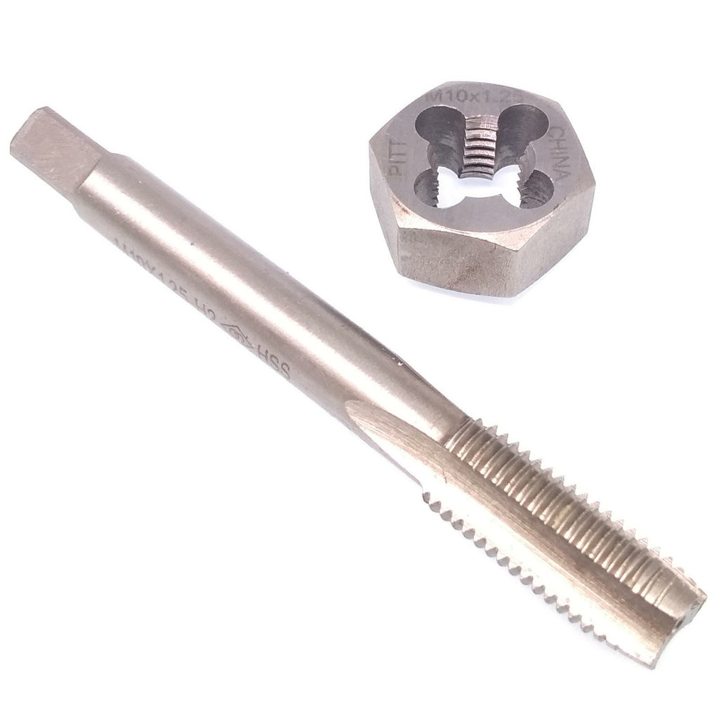 HSS M10 x 1.25mm Tap & M10 x 1.25mm Hexagon Die Metric Thread Right Hand Set