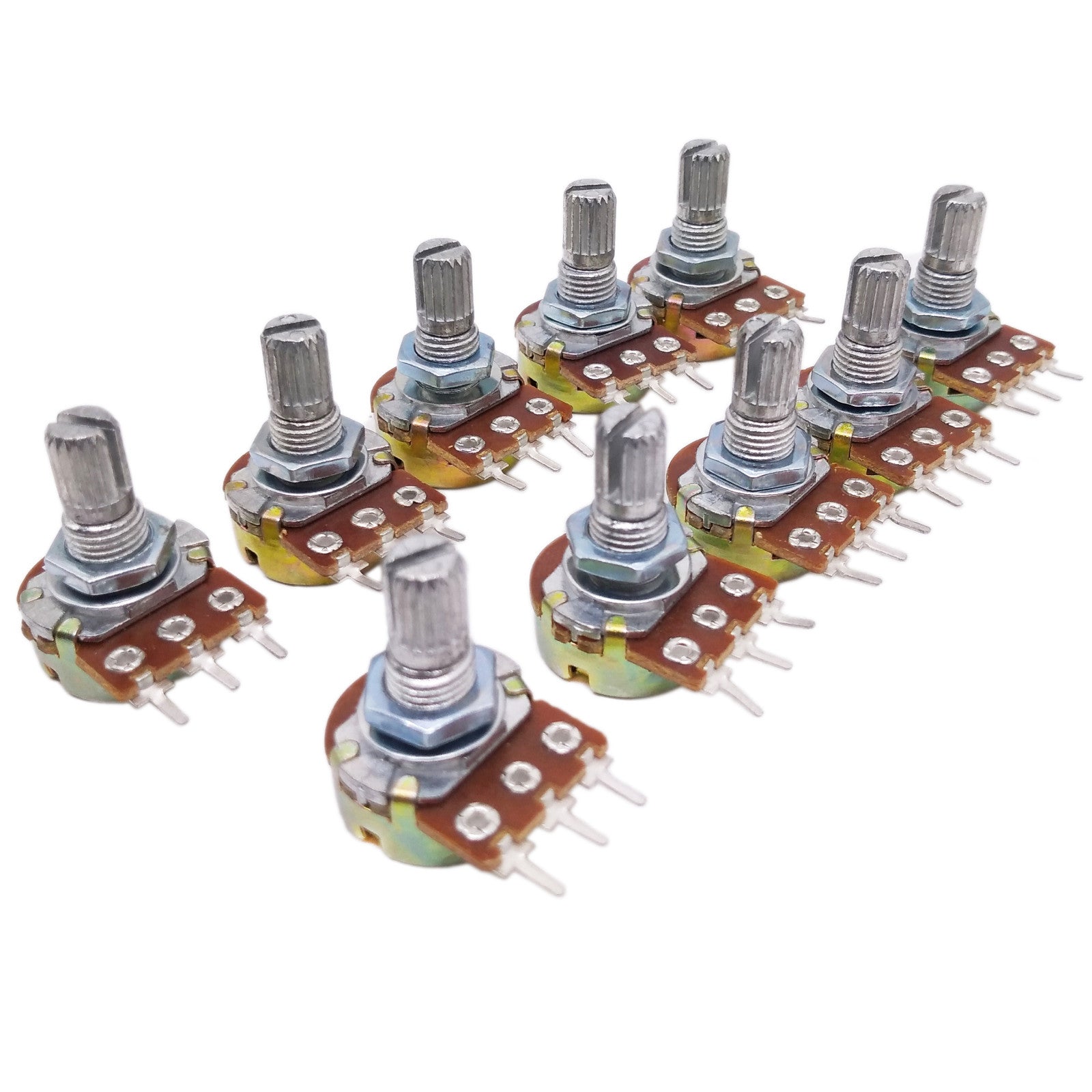 AU Stock 10pcs 100K ohm Linear Taper Rotary Potentiometer Panel pot B100K 20mm