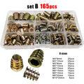 165pcs M4-M10 Hexagon Hex Socket Head Wood Furniture Embedded Insert Nut Set Kit