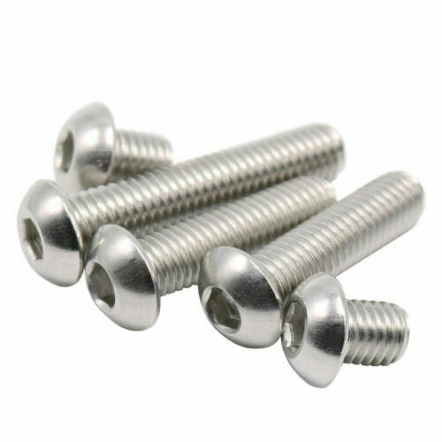 100pcs Button Head Hex Socket Stainless Steel Screws & Nuts #2-56 x 3/16