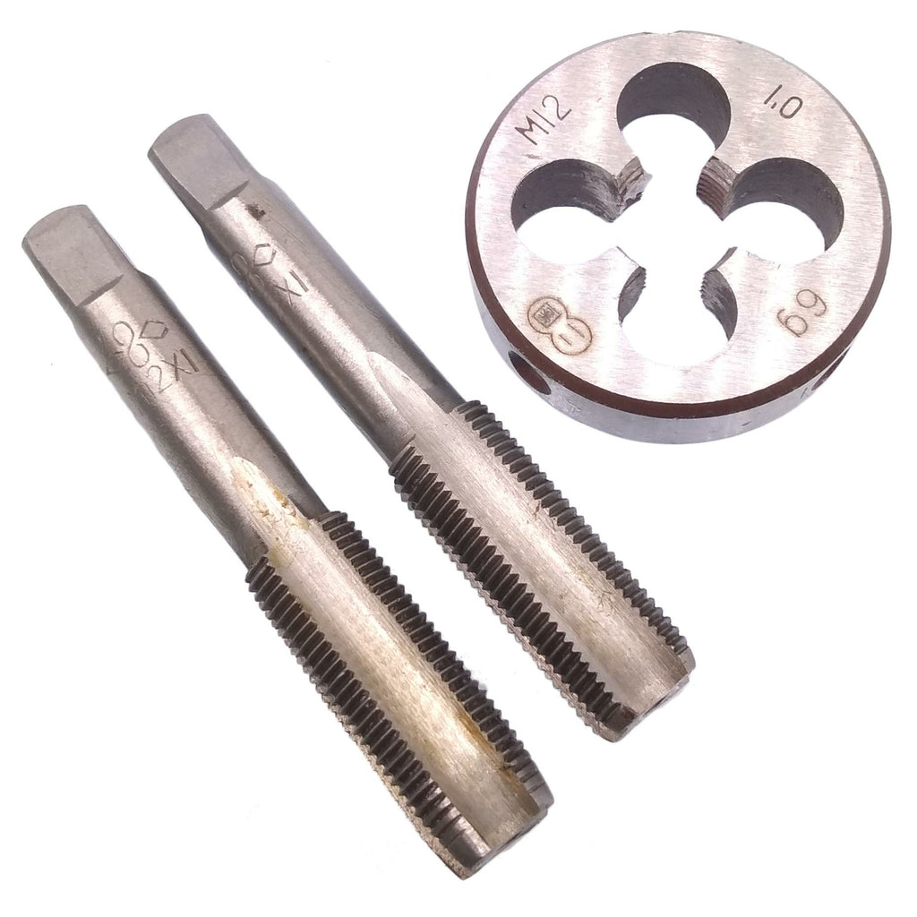 AU Stock HSS M12 x 1mm Taper & Plug Tap & M12 x 1mm Die Metric Thread Right Hand