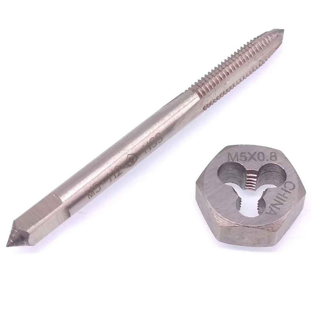 US Stock HSS M5 x 0.8mm Tap & 5 x 0.8mm Hexagon Die Metric Thread Right Hand Set