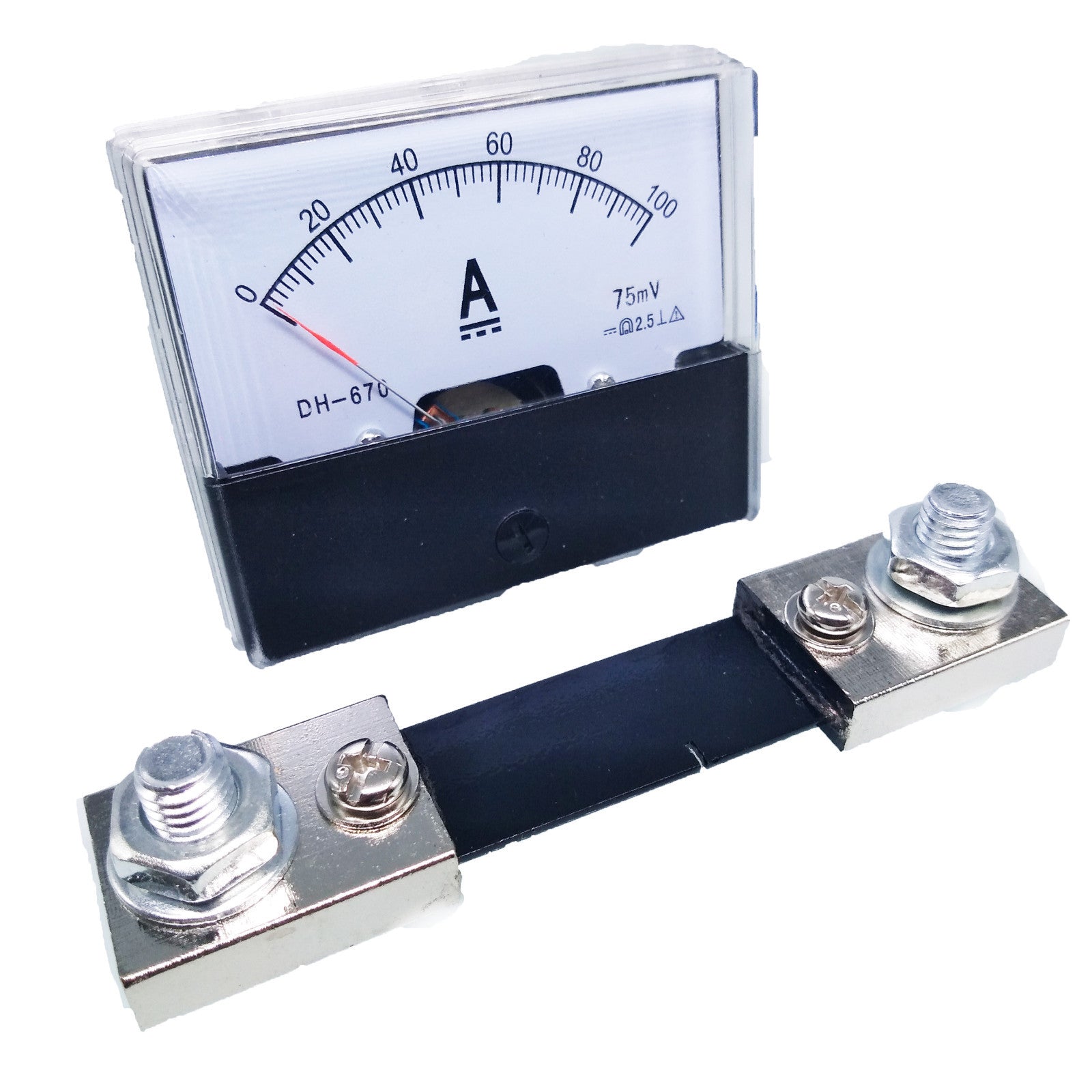 AU Stock Analog Panel AMP Current Ammeter Meter Gauge DH-670 0-100A DC & Shunt