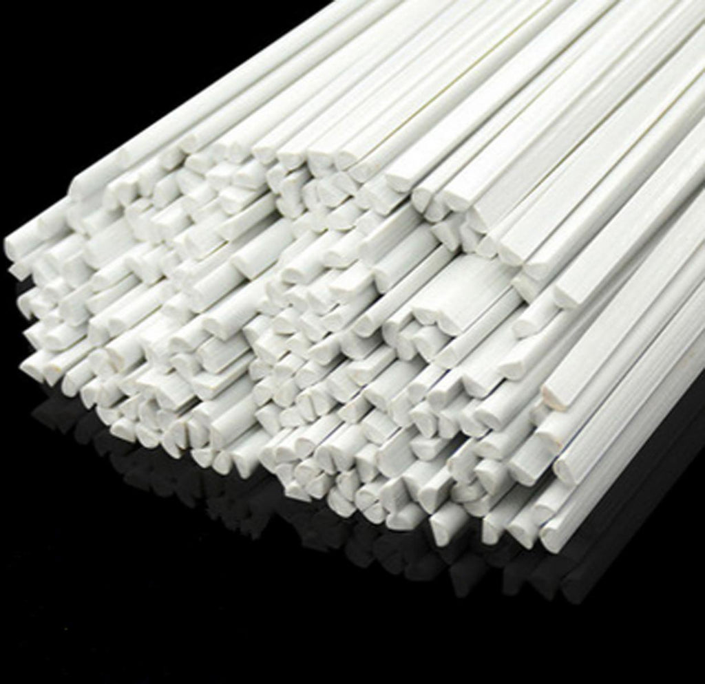 US Stock 20pcs ABS Styrene Plastic Half Round Bar Rod 2mm ±10% Dia. 9.85" White
