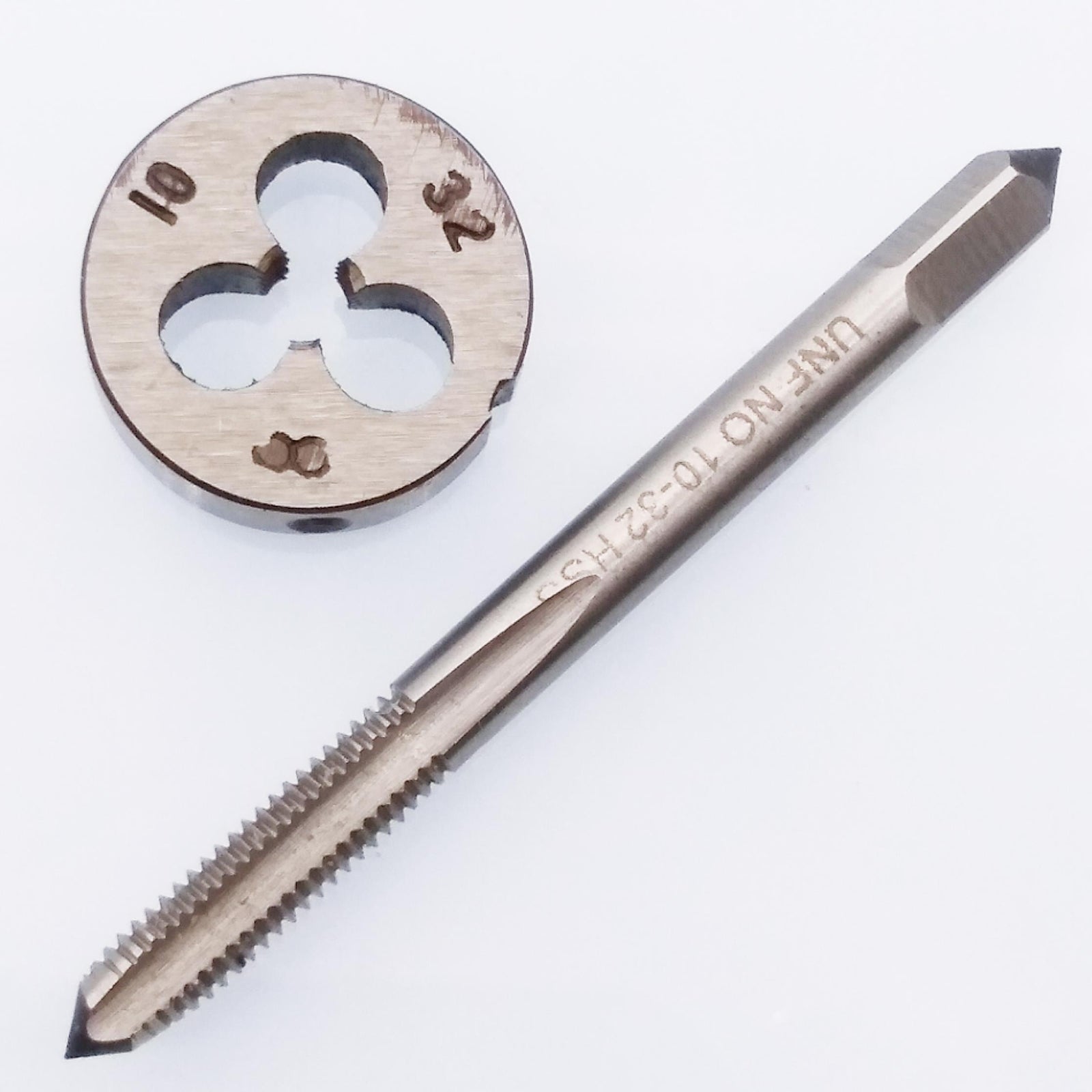 US Stock HSS 10-32 UNF Tap & 10-32 UNF Die Right Hand