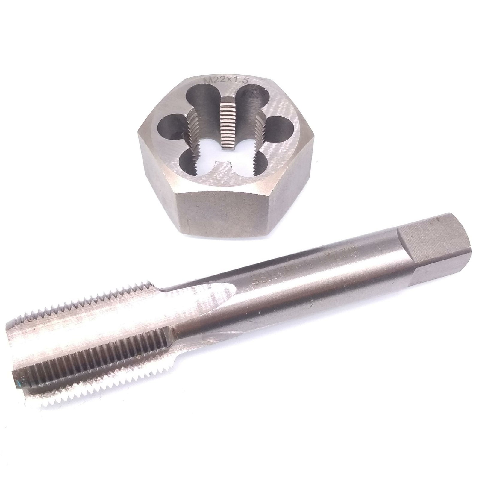 US Stock HSS M22 x 1.5mm Tap & 22x1.5mm Hexagon Die Metric Thread Right Hand Set