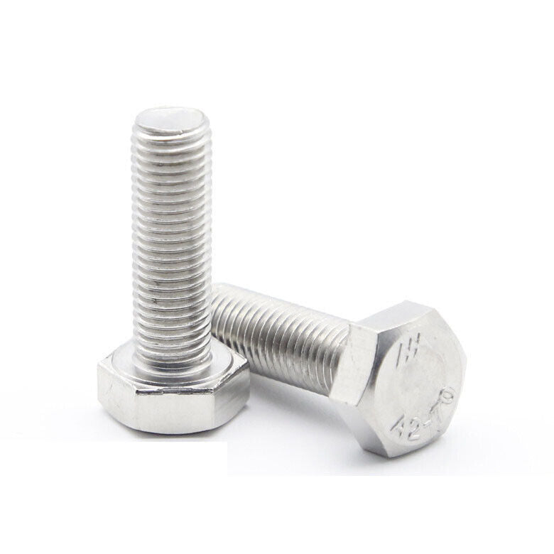 2x M9 Hexagon Bolts 304 Stainless Steel Hex Head Screws Pitch 1.25mm Length 30mm