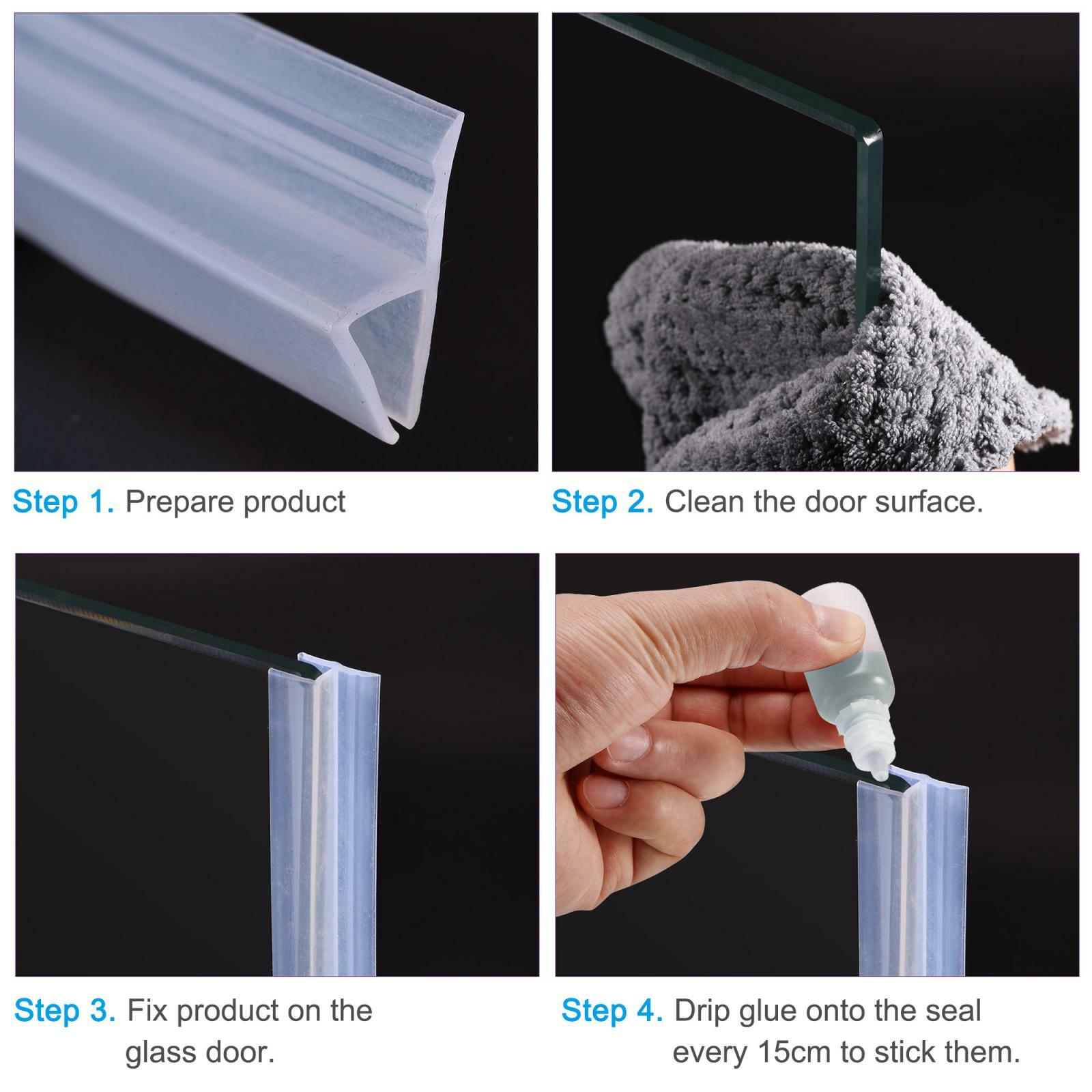 Trim Seal, PVC U-Seal Channel Edge Protector Sheet, Fits 0.5-2mm Edge 1Meter