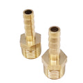 2x 1/4" BSP Male Thread 6mm Brass Hose Barb Coupler Fitting Connector
