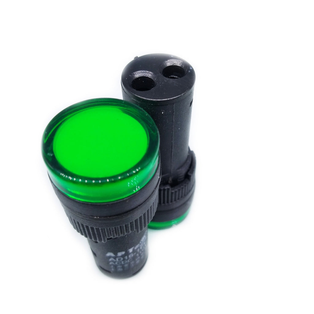 US Stock 5pcs AC/DC 110V 16mm Green LED Indicator Signal Light AD16-16C