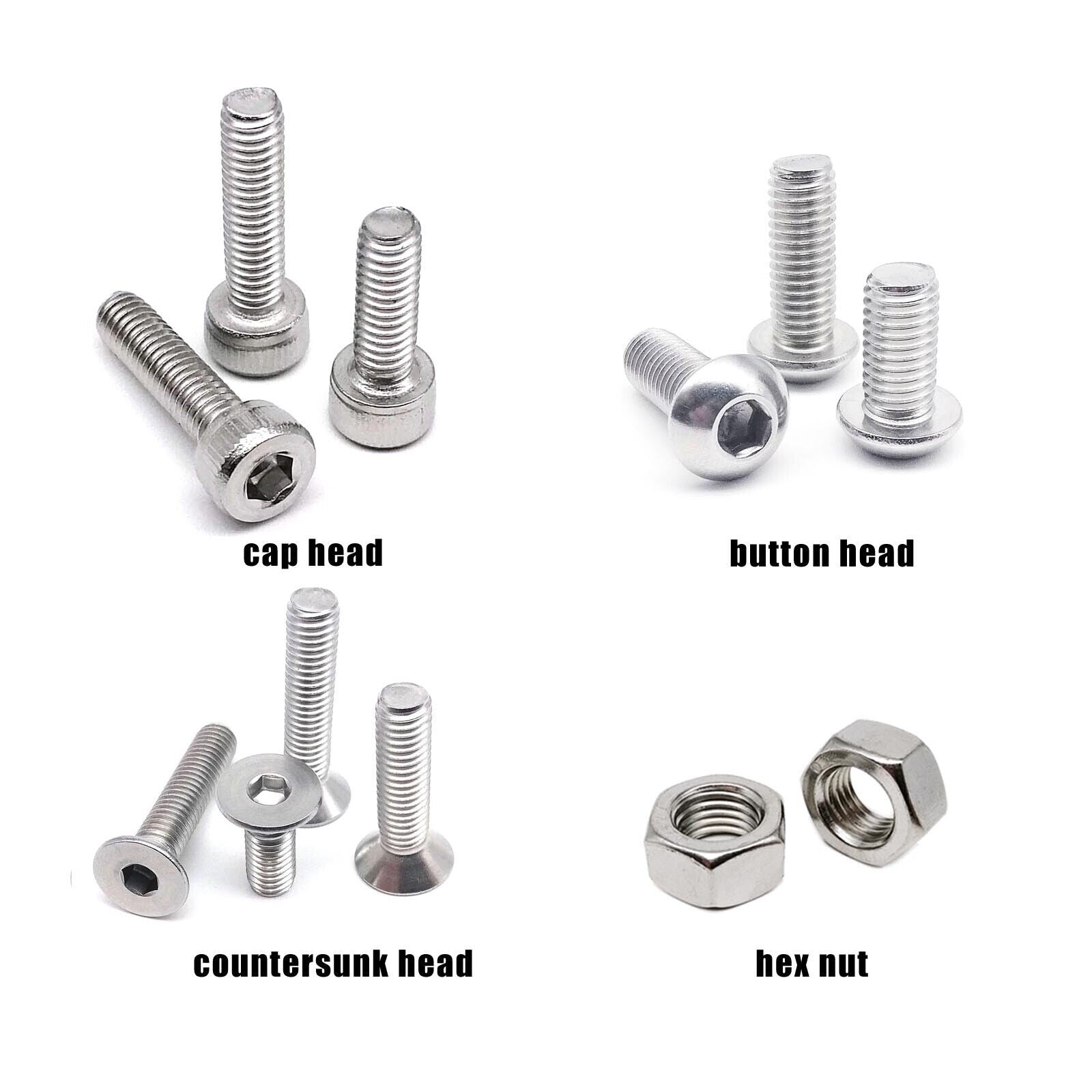 650x Small M1.6 Allen Hex Socket Head Cap Button Countersunk Screw Bolt Nut Kit