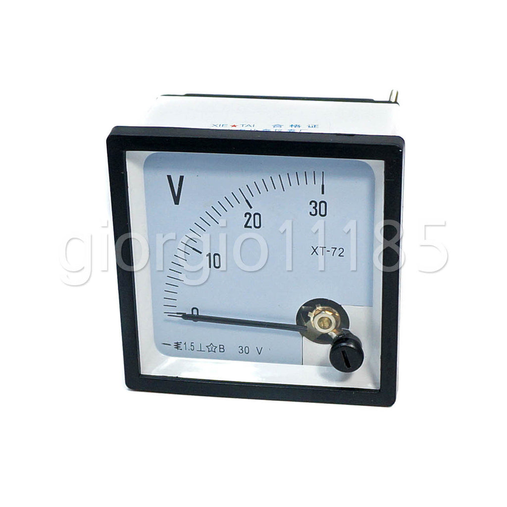 US Stock DC 0~30V Square Analog Volt Pointer Needle Panel Meter Voltmeter XT-72