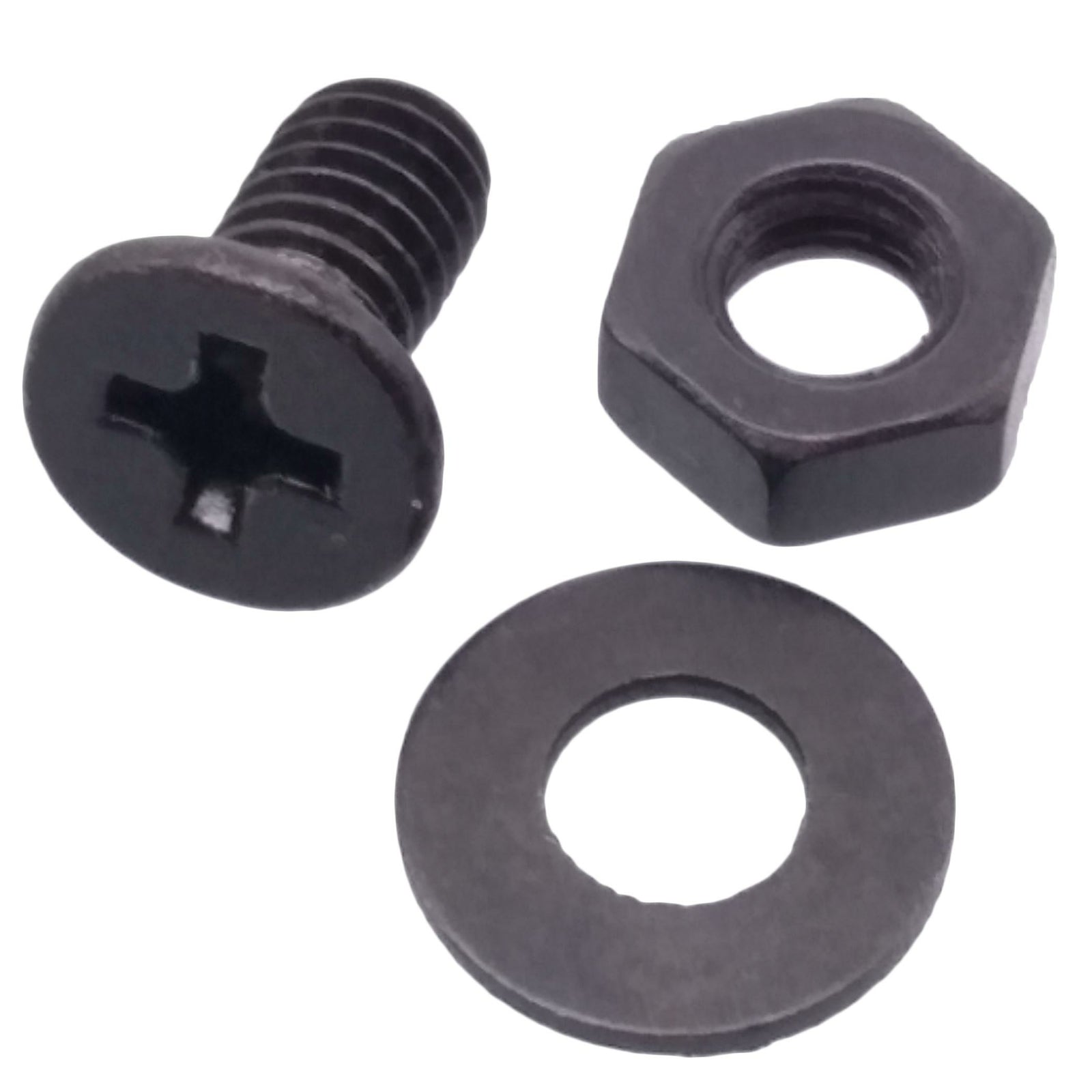 200pcs M4 x 8mm Flat Head Black Screws with Nuts Washers