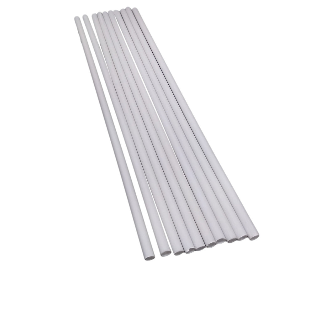 10x OD 5mm ±10% x 250mm ABS Styrene Plastic Round Tube Pipe Diameter White