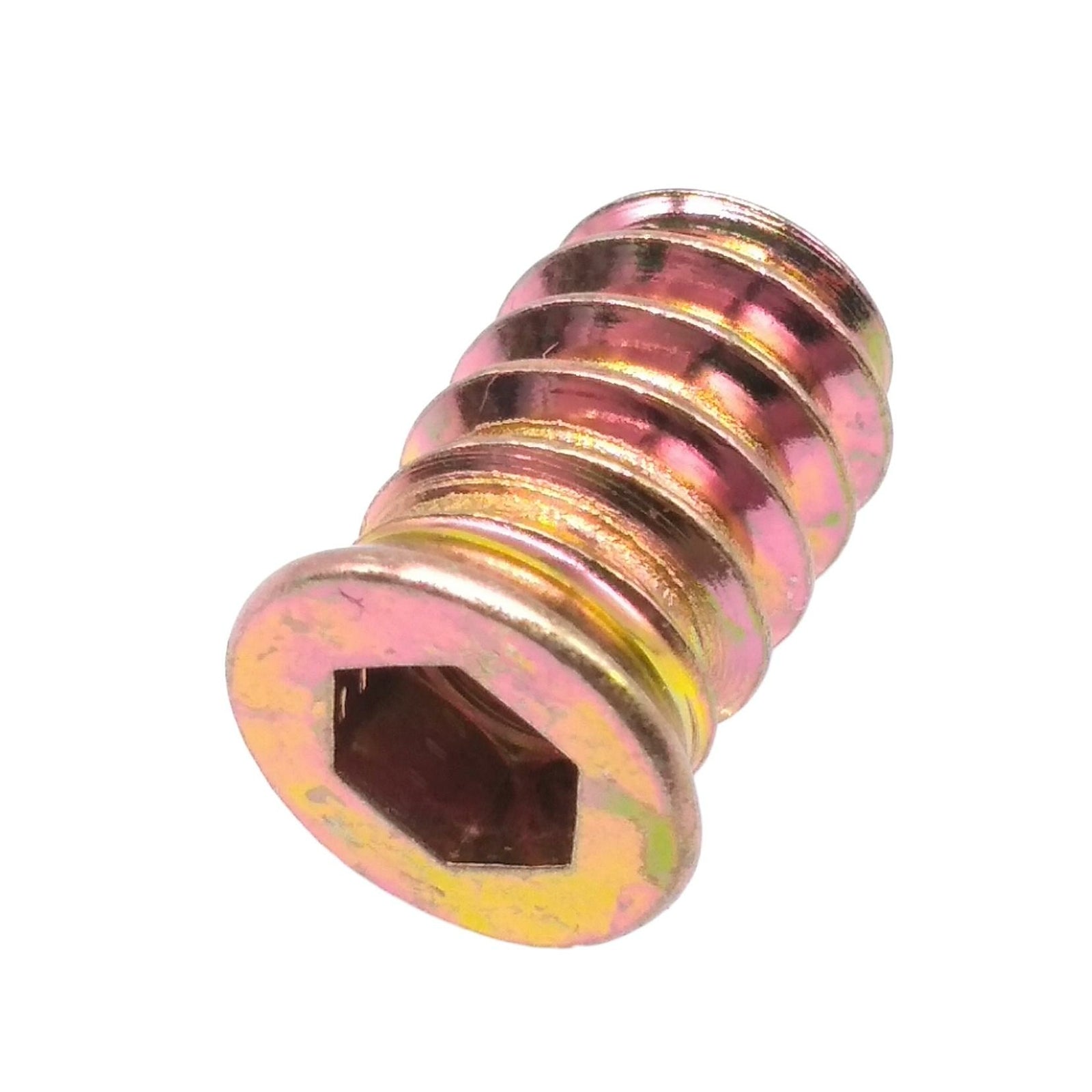 100pcs M6 x 15mm Furniture Screw-in Nut Bolt Fastener Hex Socket Insert Nuts