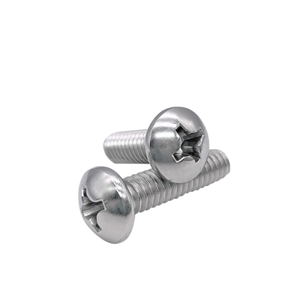 US Stock 100pcs M1 x 8mm Phillips Cross Pan Head Screws 304 Stainless Steel