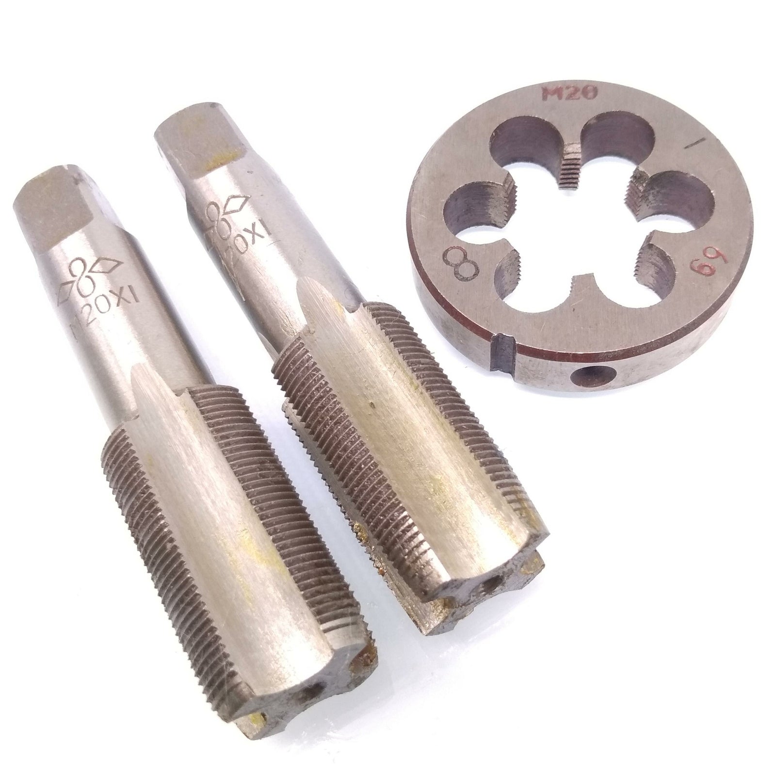 HSS M20 x 1mm Taper & Plug Tap & M20 x 1mm Die Metric Thread Right Hand