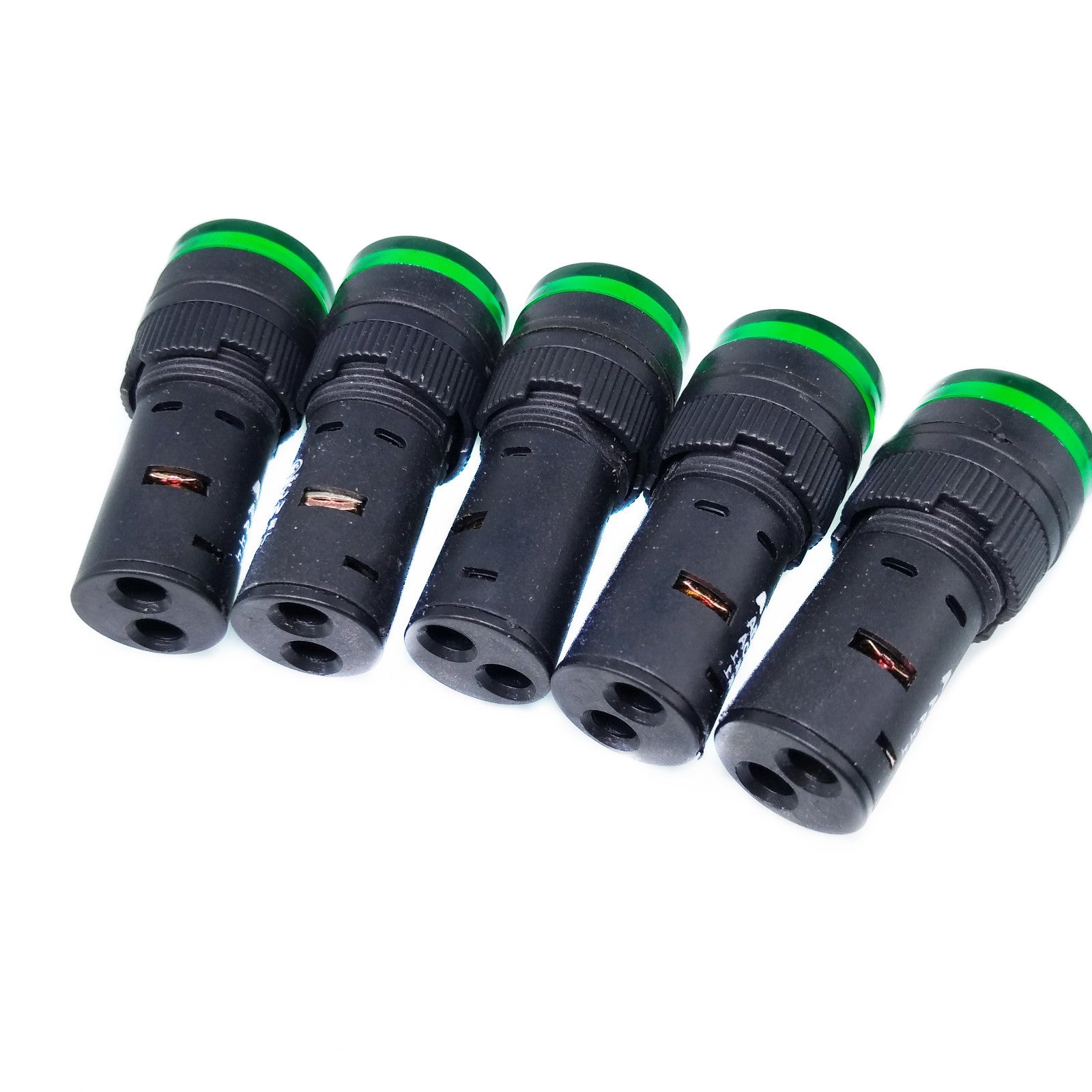US Stock 5pcs AC/DC 110V 16mm Green LED Indicator Signal Light AD16-16C