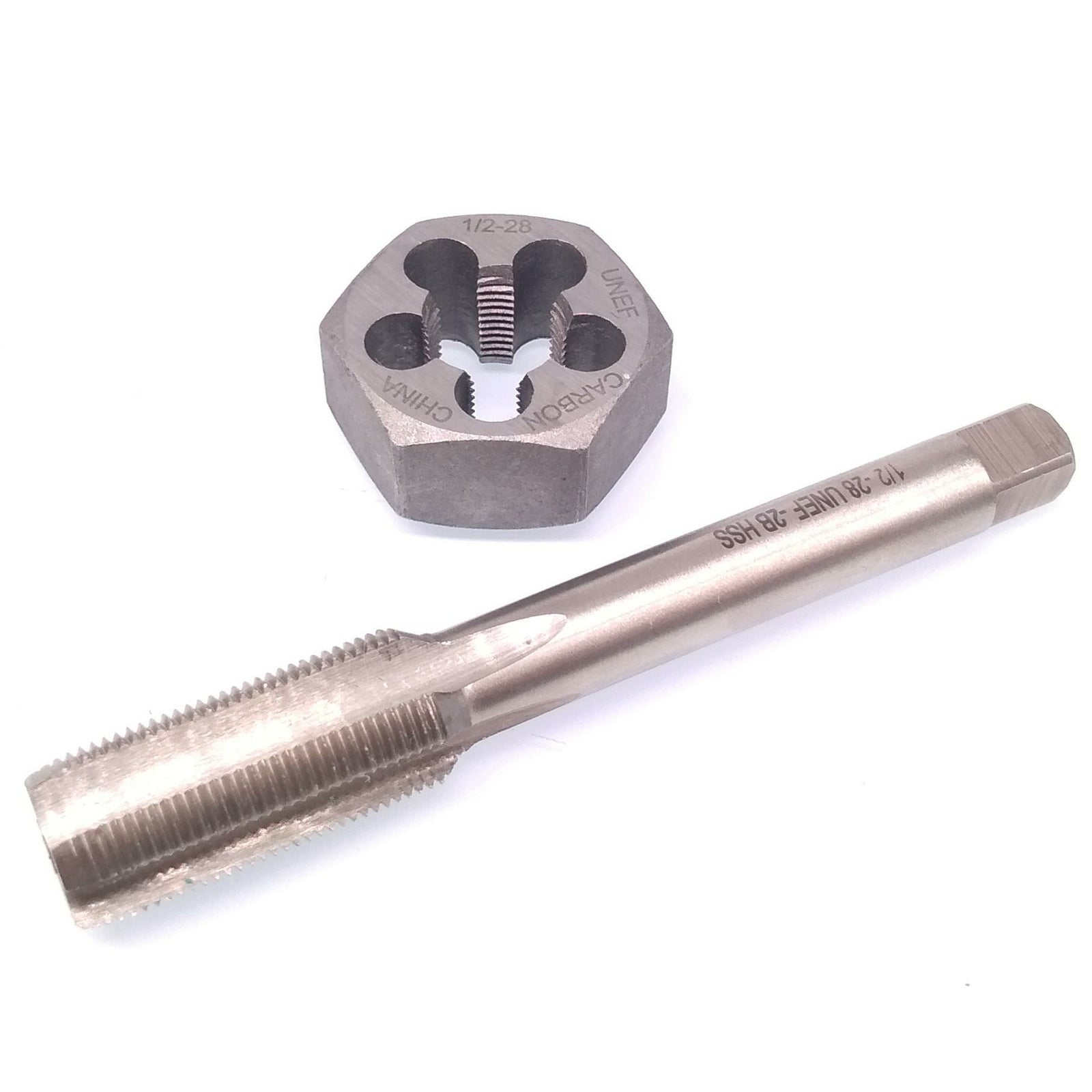 US Stock HSS 1/2-28 Tap & 1/2-28 Hexagon Die Thread Right Hand Set