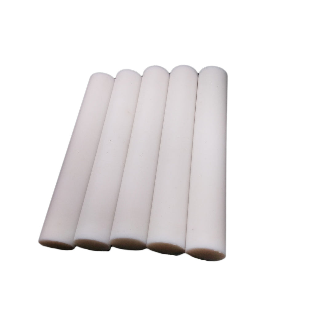 5pcs Dia 0.55" (14mm) ±10% 4" (100mm) Polytetrafluoroethylene PTFE Round Rod Bar