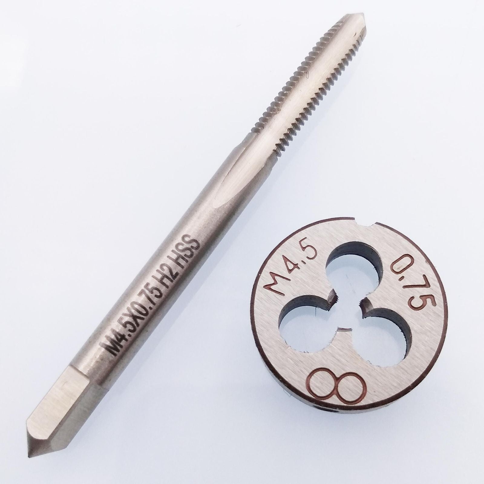 HSS M4.5 x 0.75mm Tap & M4.5 x 0.75mm Die Metric Thread Right Hand