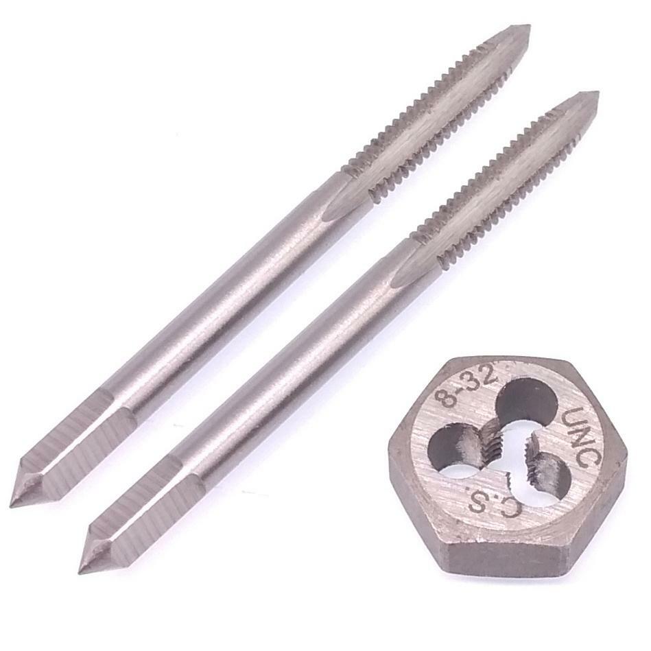HSS 8-32 Taper & Plug Tap & 8-32 Hexagon Die Thread Right Hand Set
