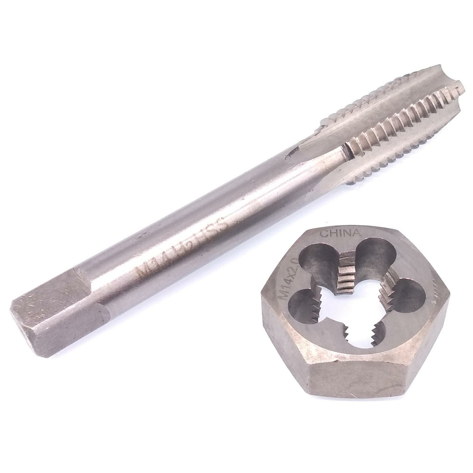 US Stock HSS M14 x 2mm Tap & M14 x 2mm Hexagon Die Metric Thread Right Hand Set