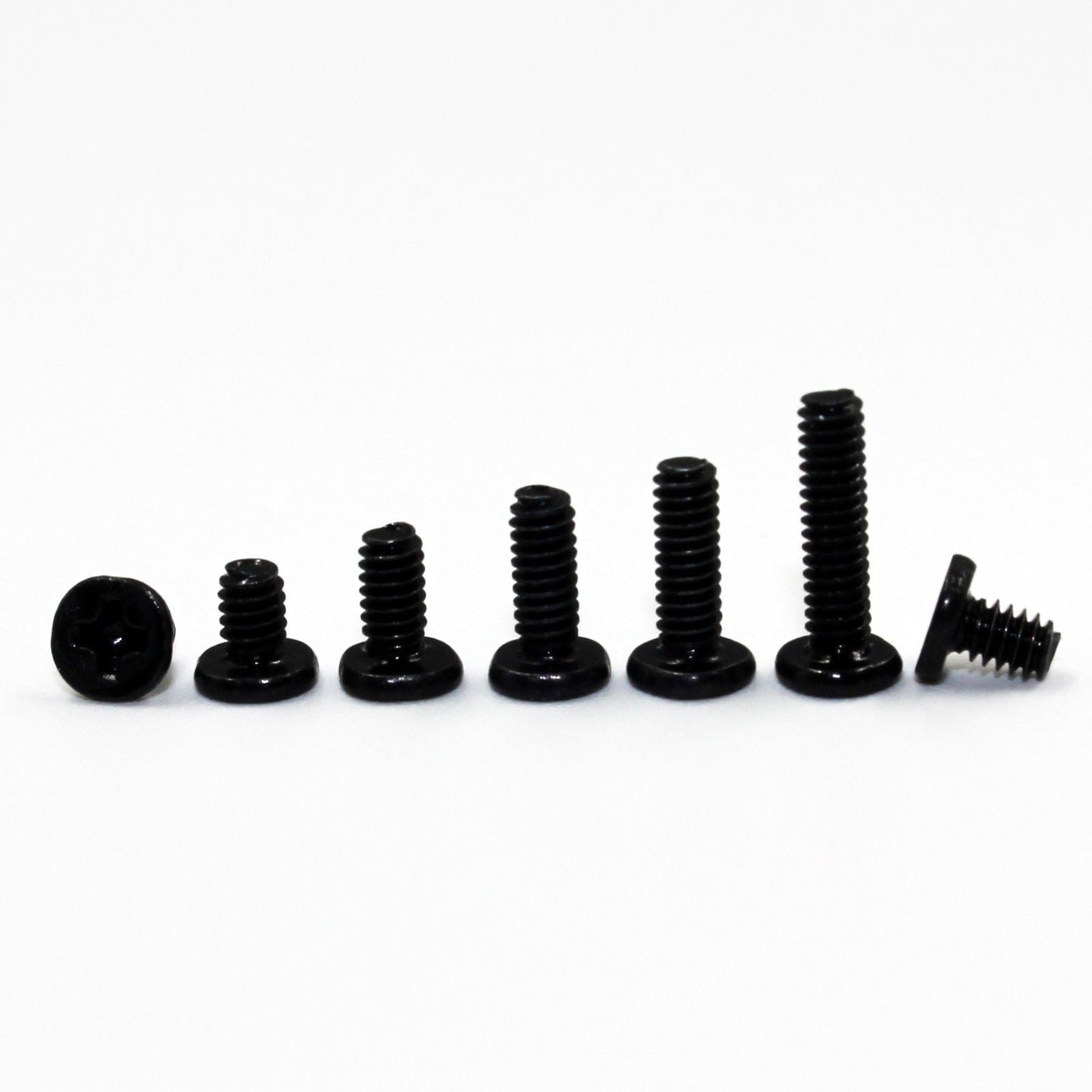 100pcs M2.5 x 6mm Black Phillip Wafer Flat Head Machine Screw Bolt Laptop Bolt