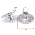 50pcs M8 x 28 x 1.2 Steel Round Base T Nut Three Brad Hole Furniture Tee Nut
