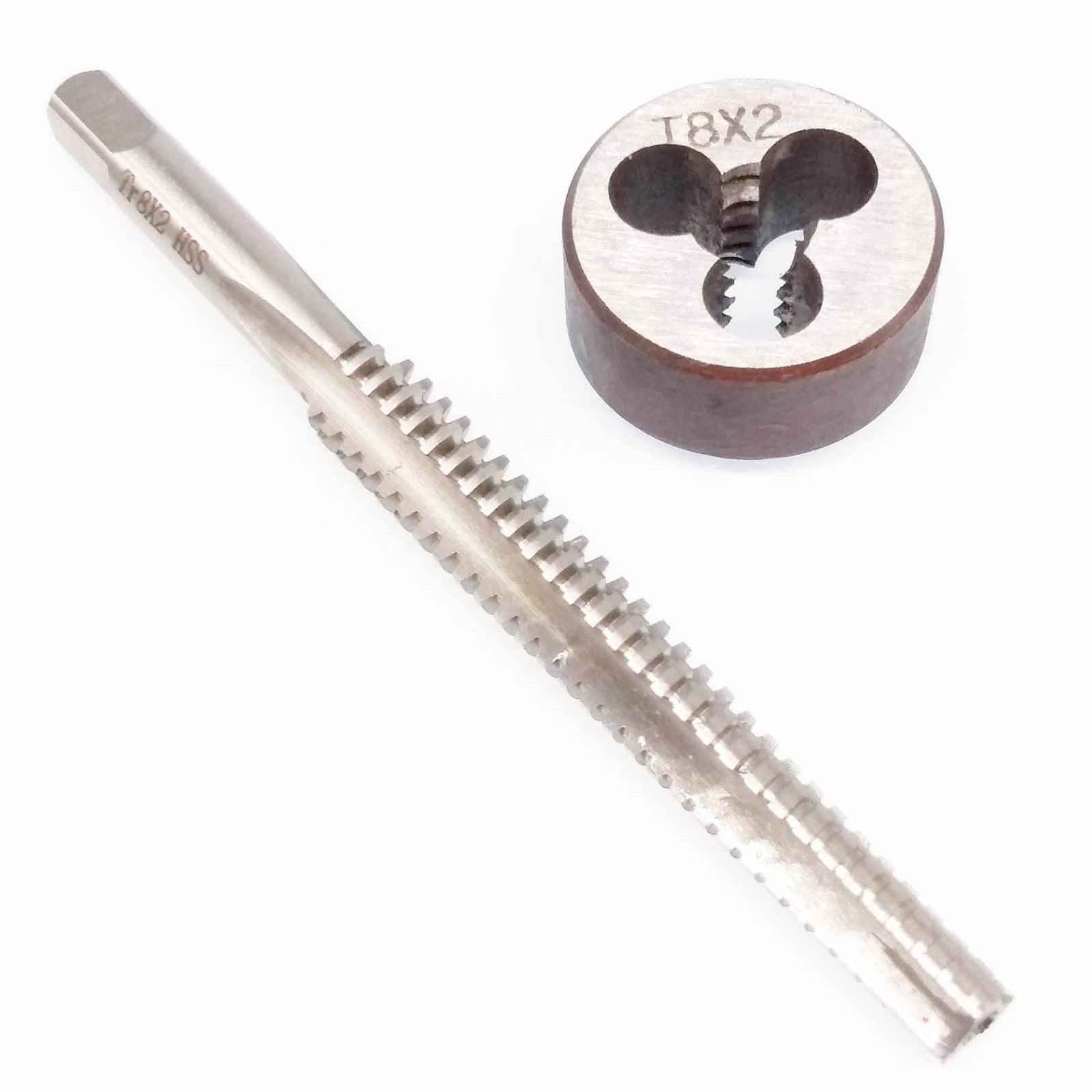 US Stock HSS TR8 x 2mm Tap & TR8 x 2mm Die Metric Thread Right Hand