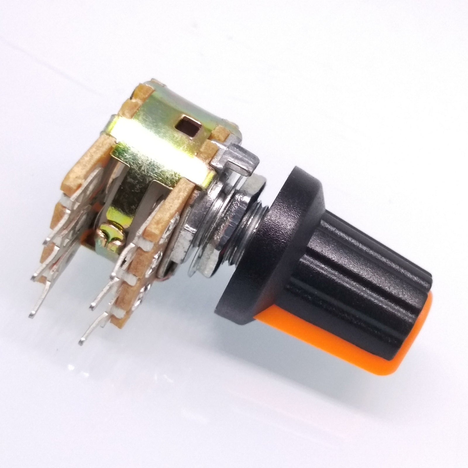 10 Units 10K B10K OHM Linear Taper Rotary Dual Potentiometer POT Orange Knob