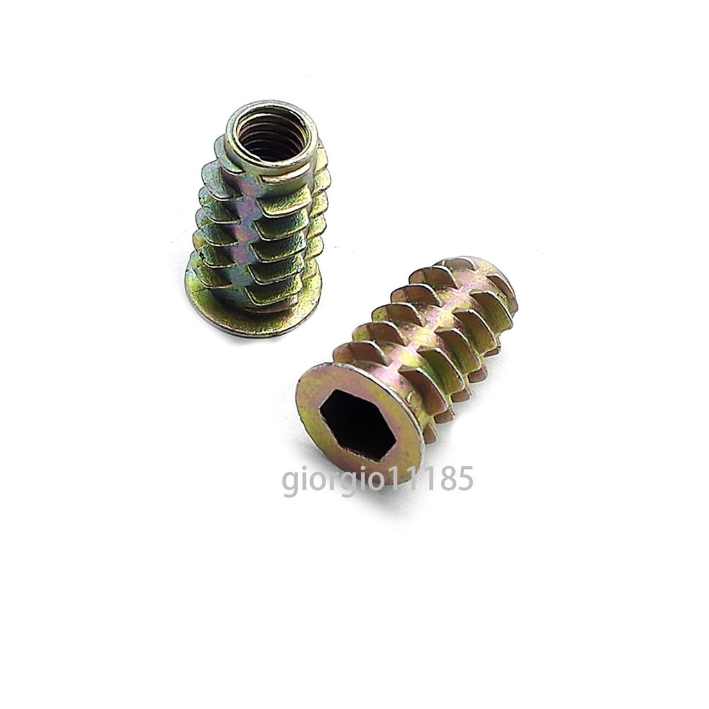 US Stock 20x M6 x 20mm Furniture Hex Drive Flat Head Nuts Screws For Wood Insert