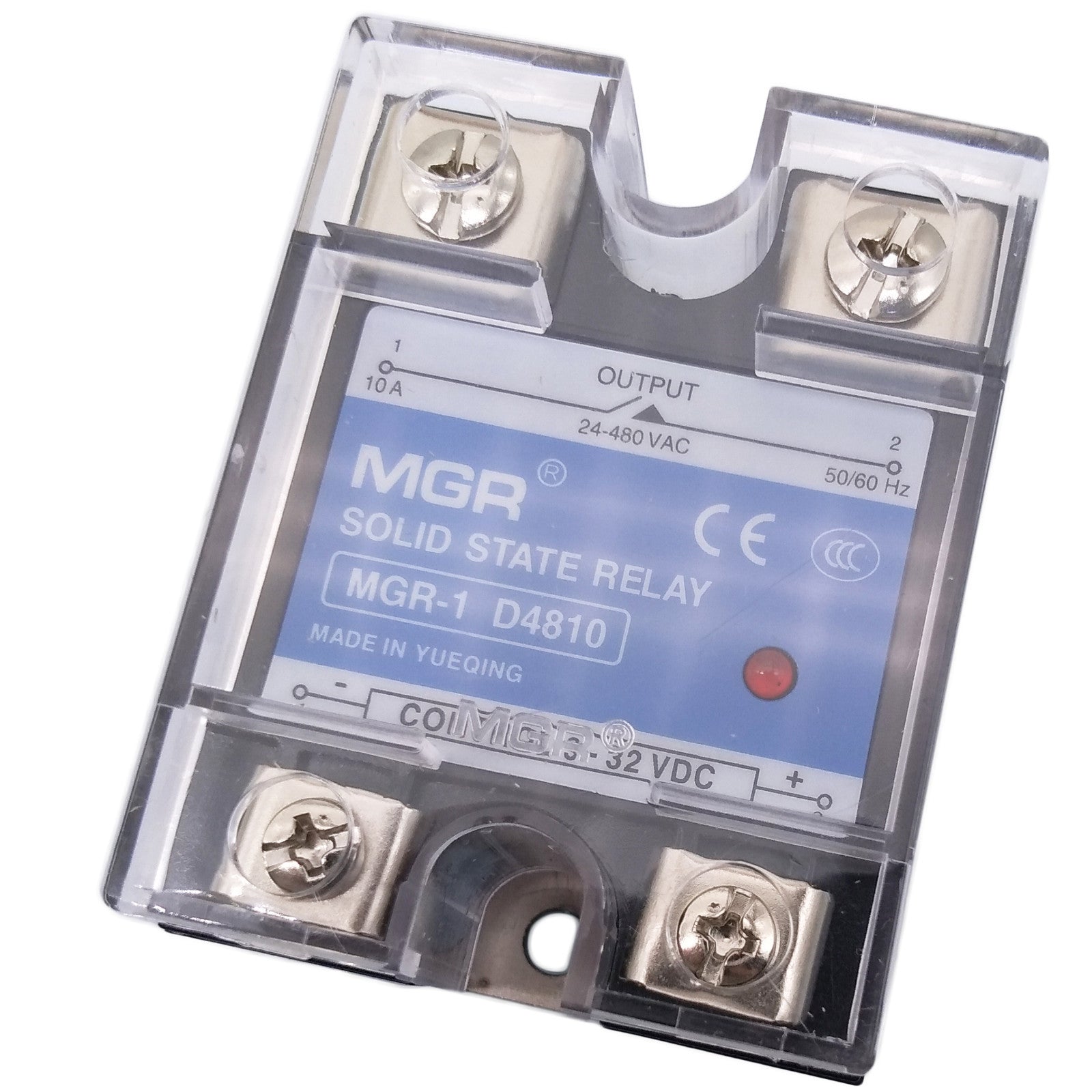 US Stock 10A Solid State Relay SSR DC-AC Input 3-32V DC Load 24-480V AC D4810