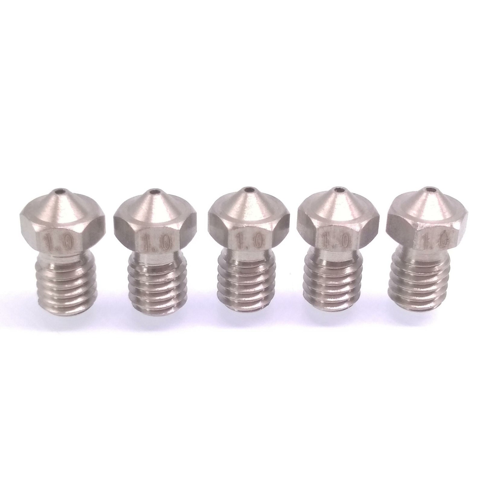 5pcs 3D Printer Extruder Stainless Steel Nozzle 1mm M6 Thread 1.75mm For E3D