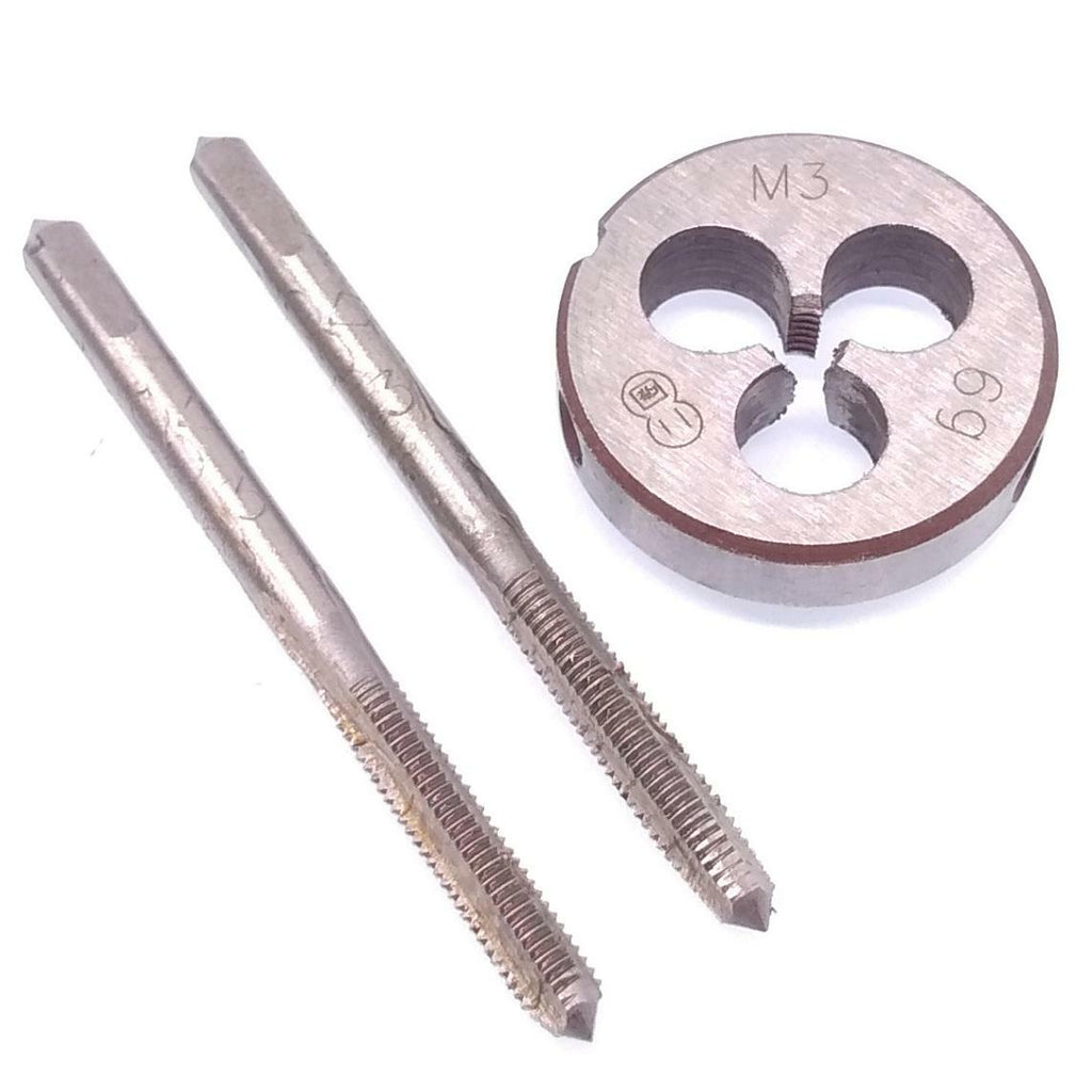 HSS M3 x 0.5mm Taper & Plug Tap & M3 x 0.5mm Die Metric Thread Right Hand