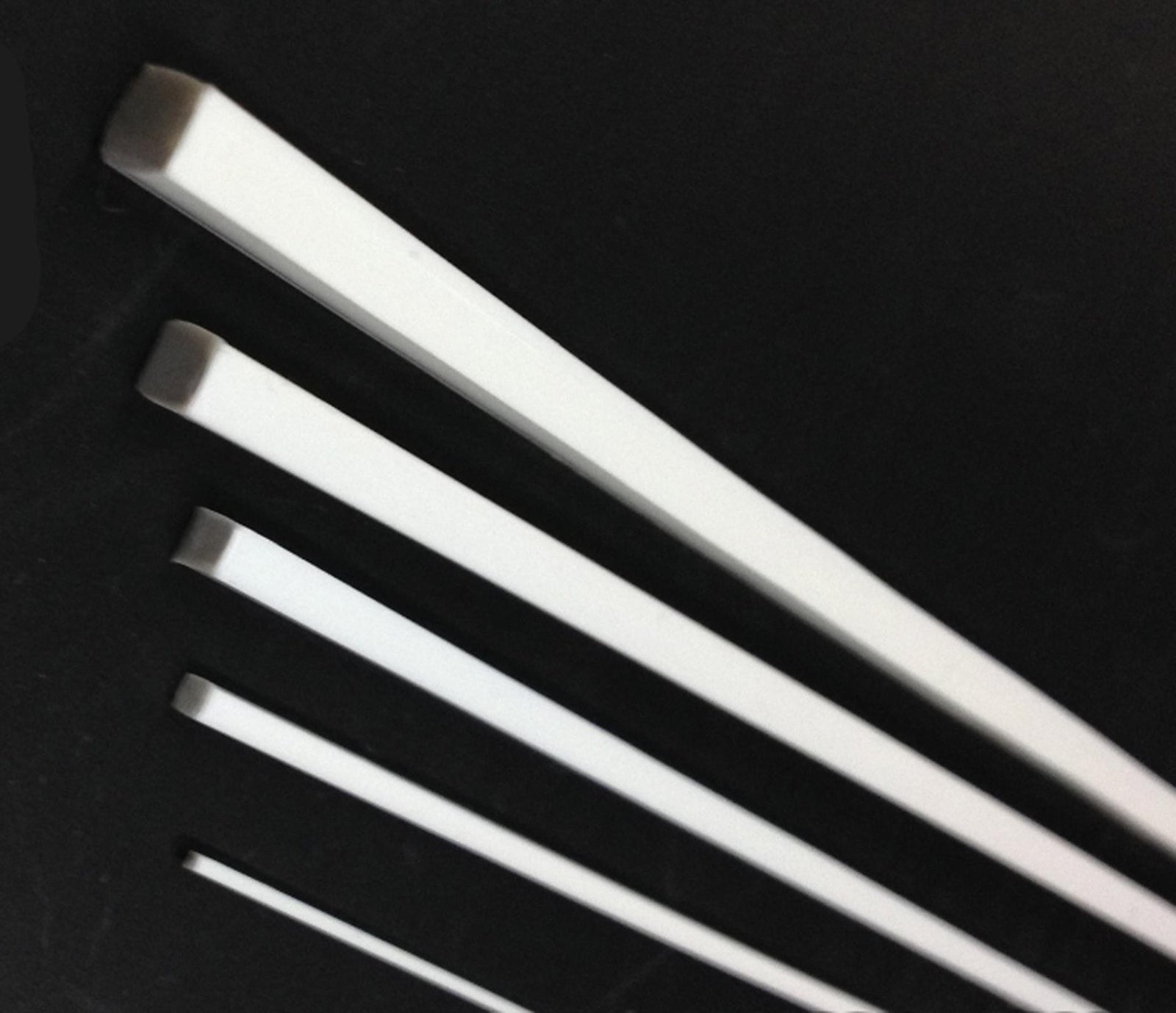 US Stock 10pcs 5mm ±10% x 9.84" ABS Styrene Plastic Square Bar Rods Model Layout