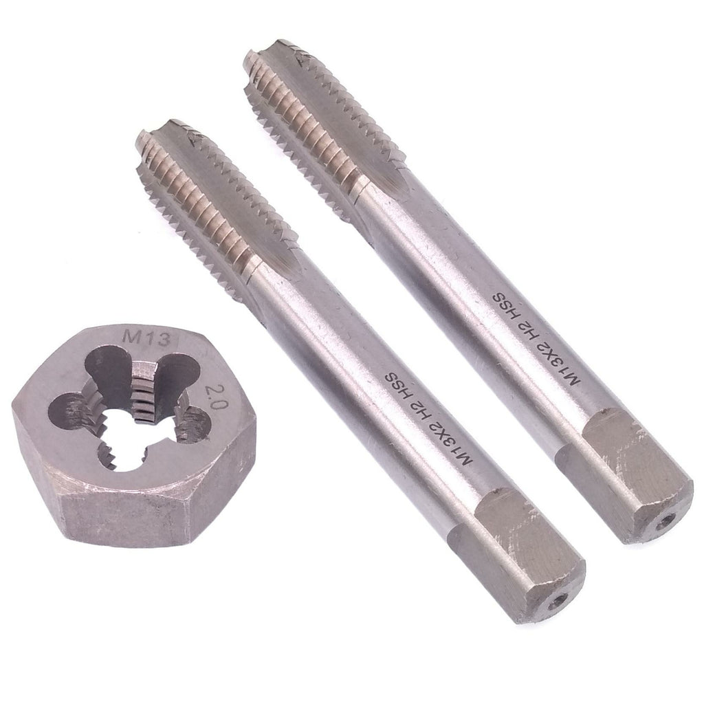 HSS M13x2mm Taper & Plug Tap & M13x2mm Hexagon Die Metric Thread Right Hand Set