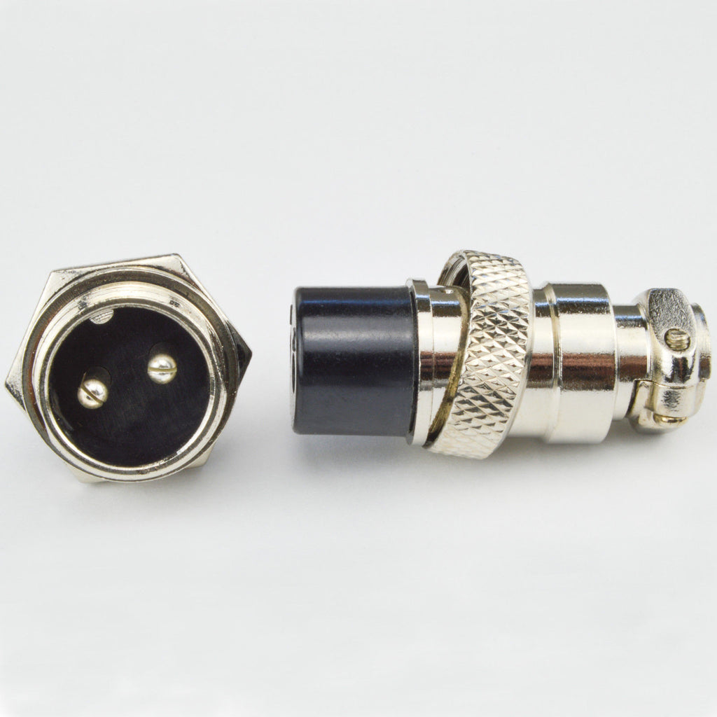 US Stock 5 Pair Aviation Plug 2Pin Female Panel Metal Wire Connector 16mm GX16-2