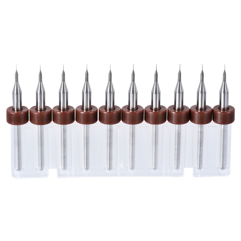 1Set (10Pcs) 0.1mm Carbide CNC Engraving Circuit Board Micro PCB Drill Bits