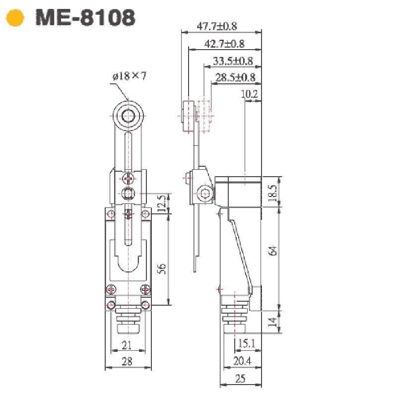US Stock 4pcs ME-8108 Momentary Rotary Adjustable Roller Lever Limit Switch 5A