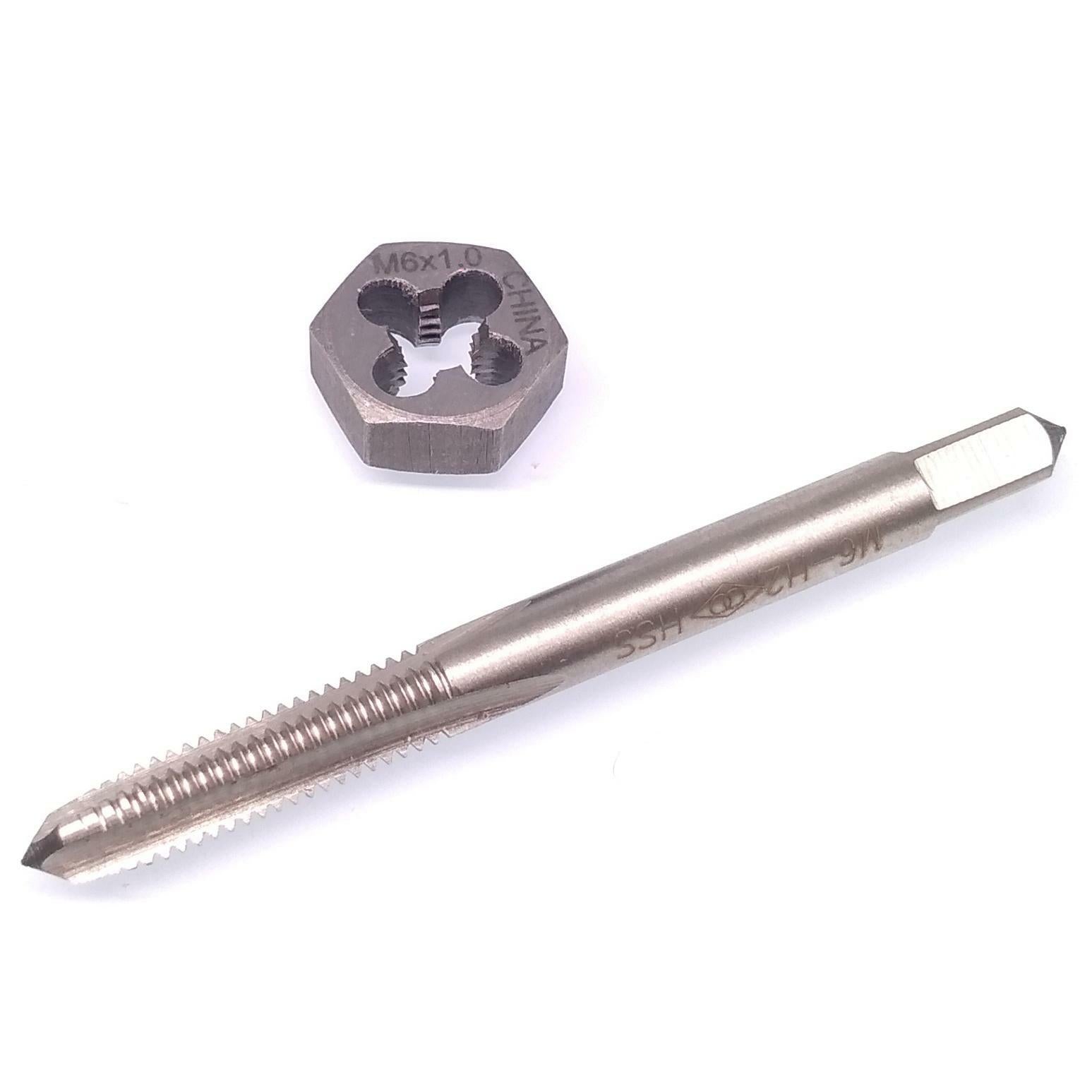 US Stock HSS M6 x 1mm Tap & M6 x 1mm Hexagon Die Metric Thread Right Hand Set