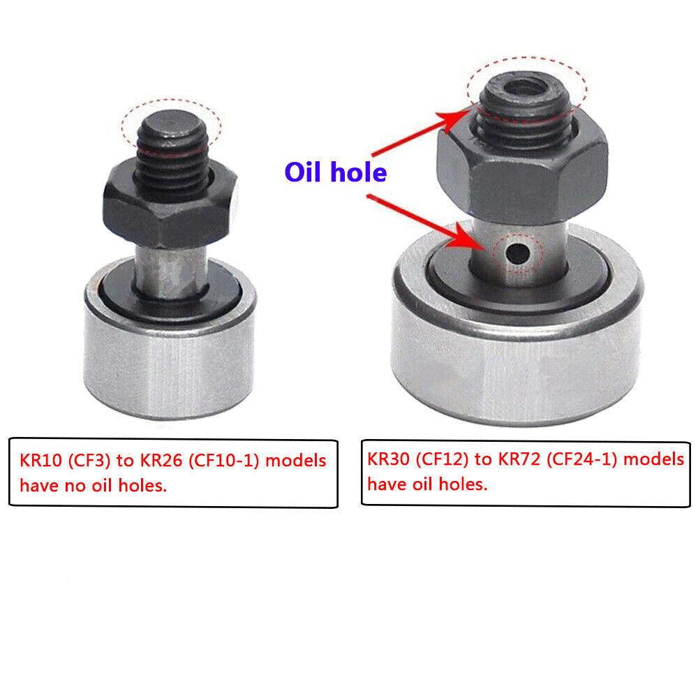 2pcs Cam Follower Needle Roller Stud Track Bearings KR10 (CF3)