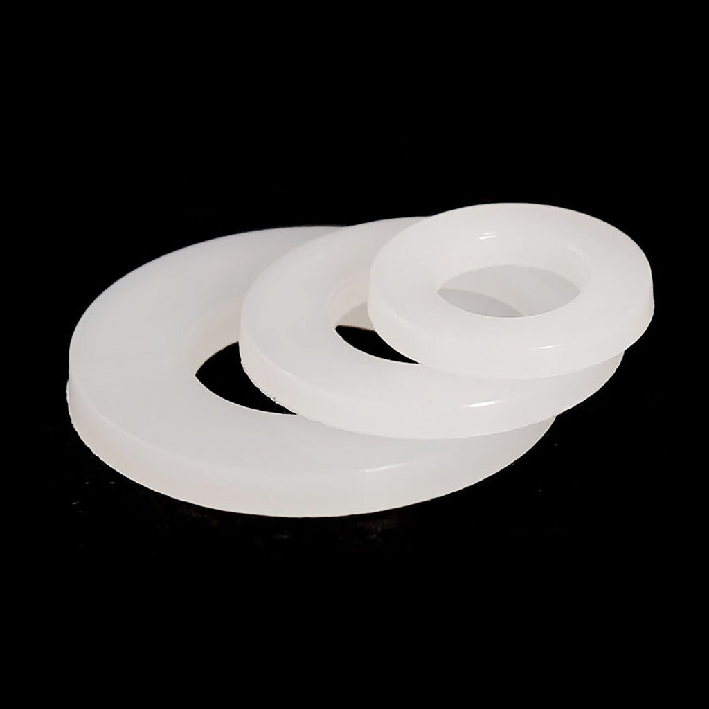 100x Washers Nylon Sealing Flat Washer M6x18x1.5mm White Insulation Gasket